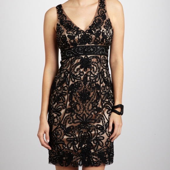 Sue Wong | Dresses | Sue Wong Black Beaded Lace Overlay Cocktail Dress |  Poshmark